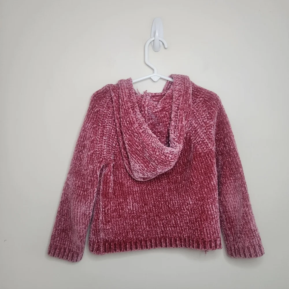 Girls Lucky Penny Hooded Chenille Sweater Sz 4